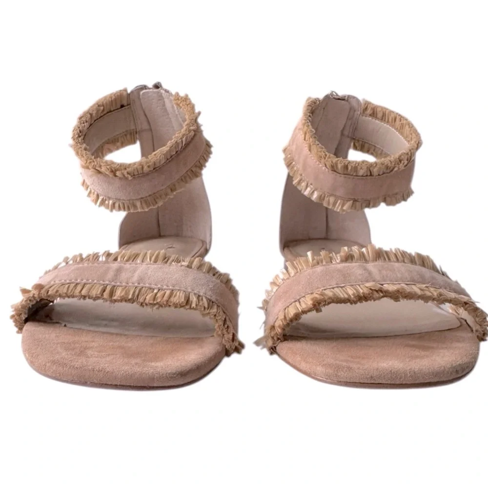 Ann Taylor Fern Raffia Suede Sandals